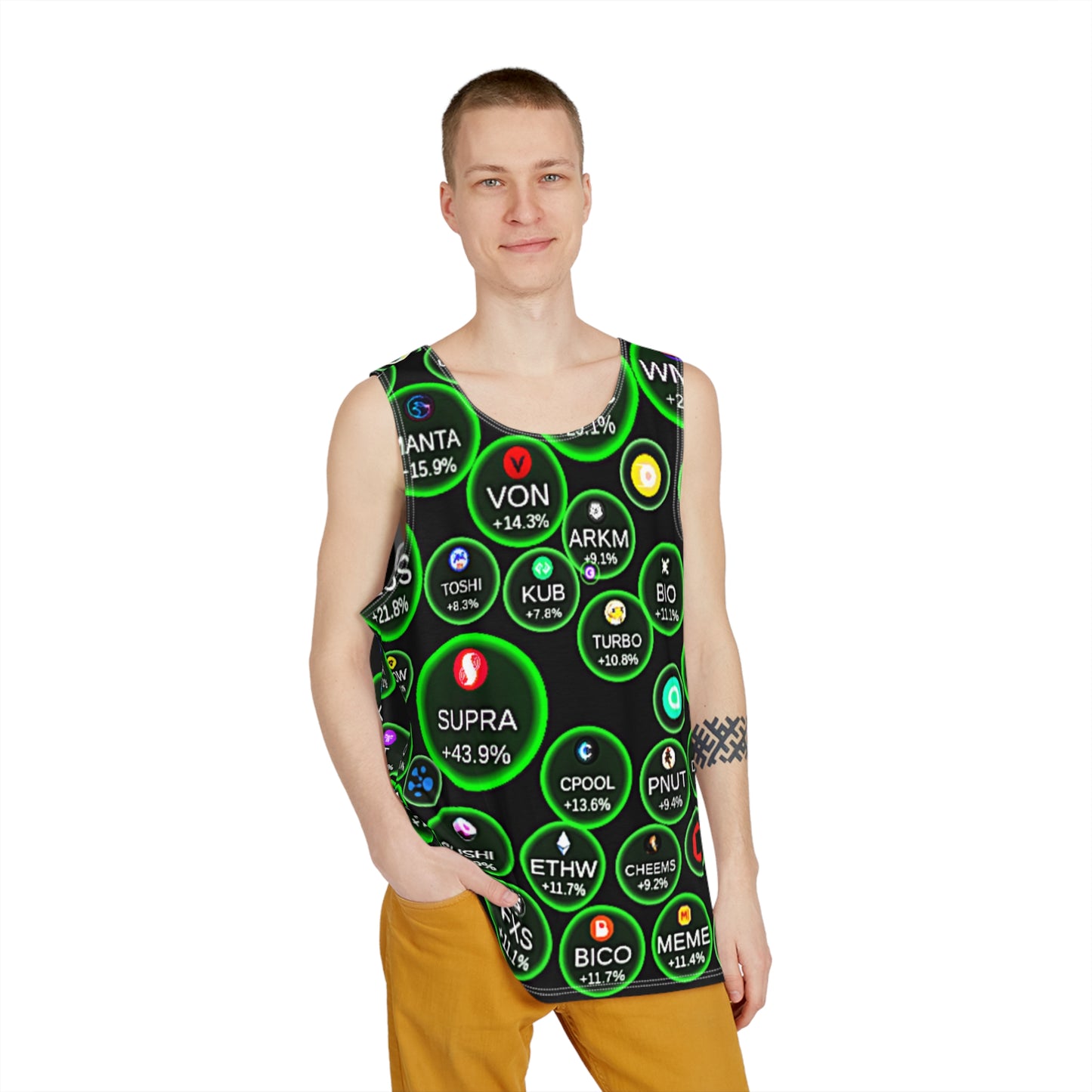 Men's Crypto Vibes Tank Top - Perfect for Summer and Gym Workouts