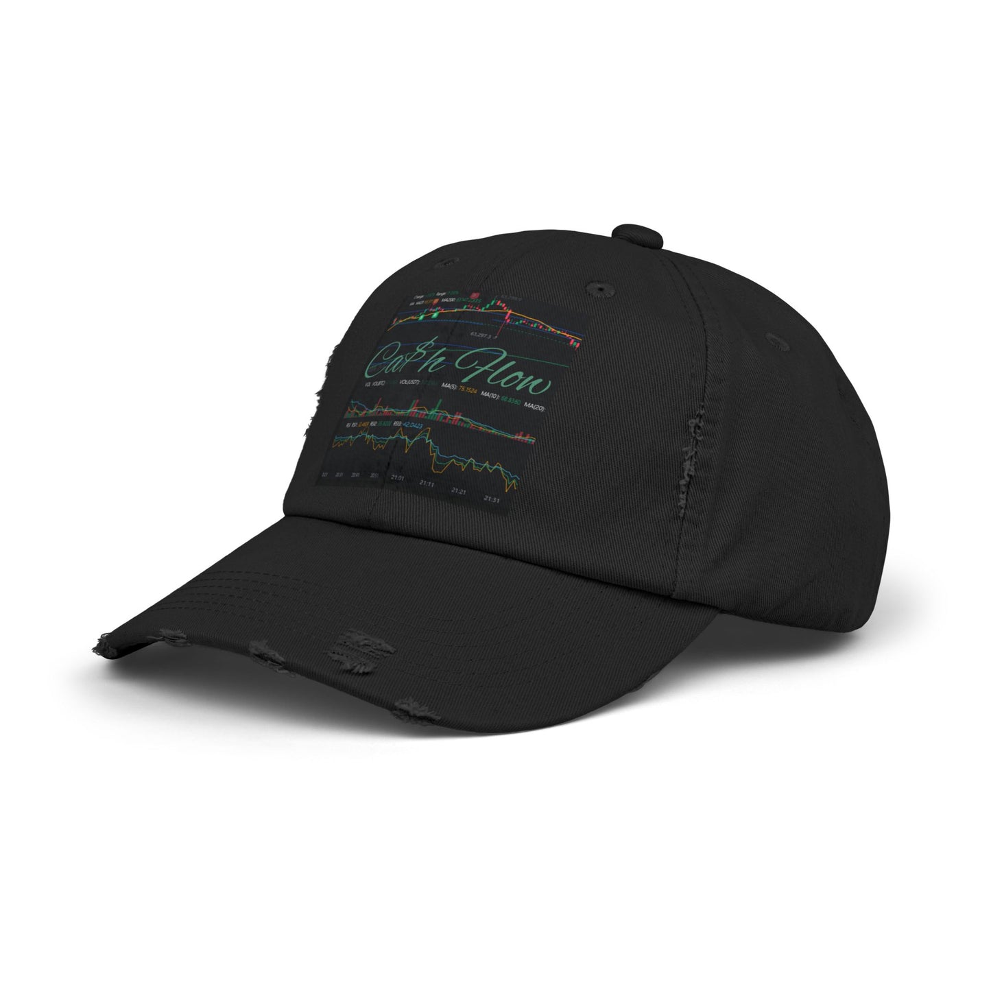 Trendy Unisex Distressed Cap - 'Cash Flow' Graphic Hat for Investors, Perfect for Casual Outings and Celebrations