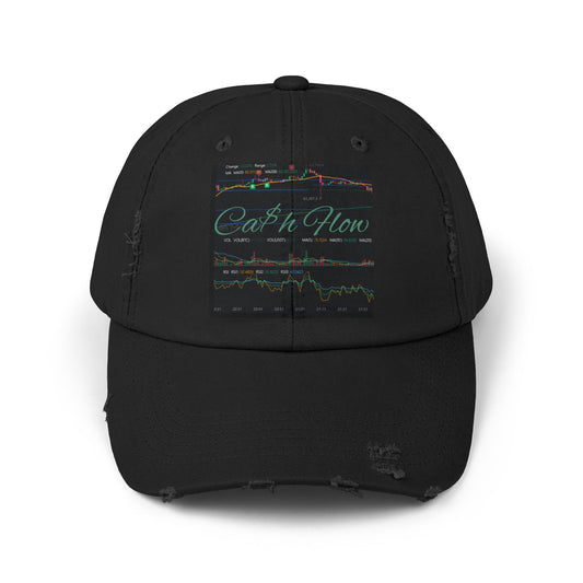 Trendy Unisex Distressed Cap - 'Cash Flow' Graphic Hat for Investors, Perfect for Casual Outings and Celebrations