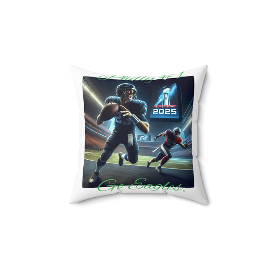 Big Bang Apparell superbowl go eagles Spun Polyester Square Pillow