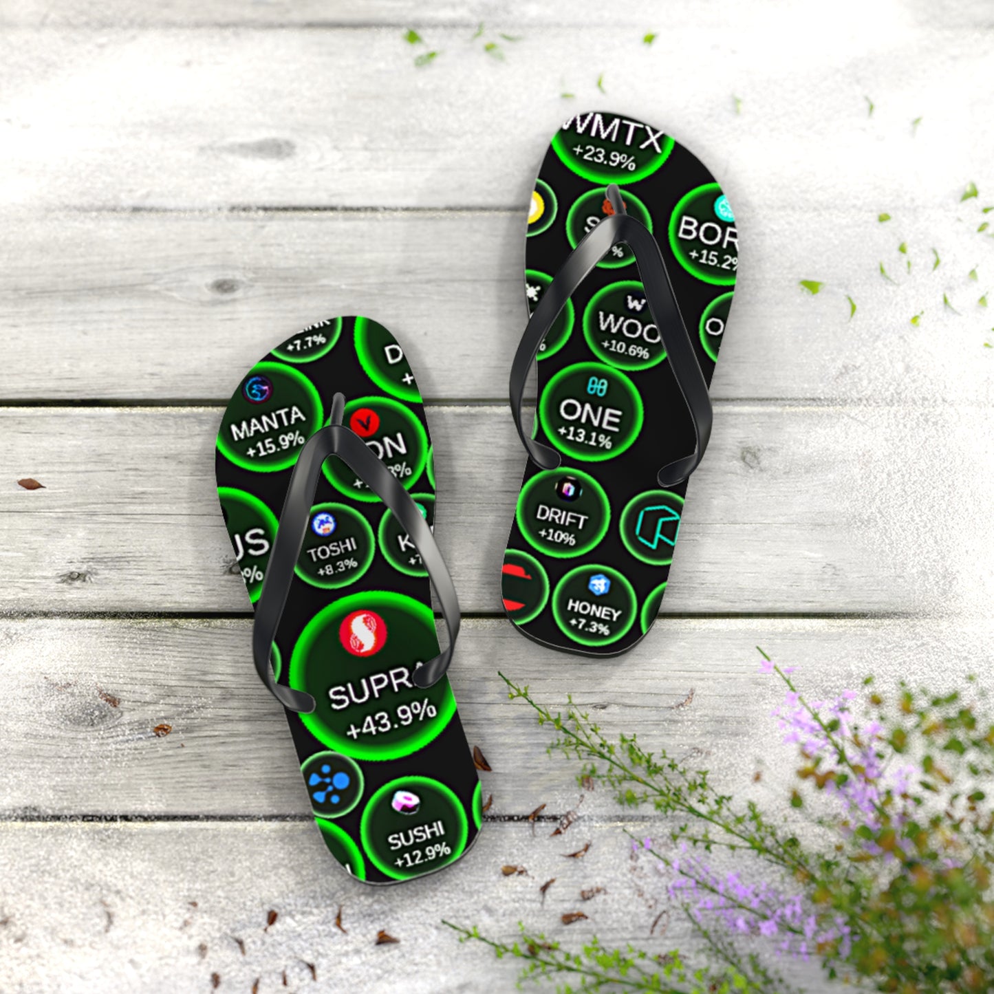 Big Bang Apparell crypto Flip Flops