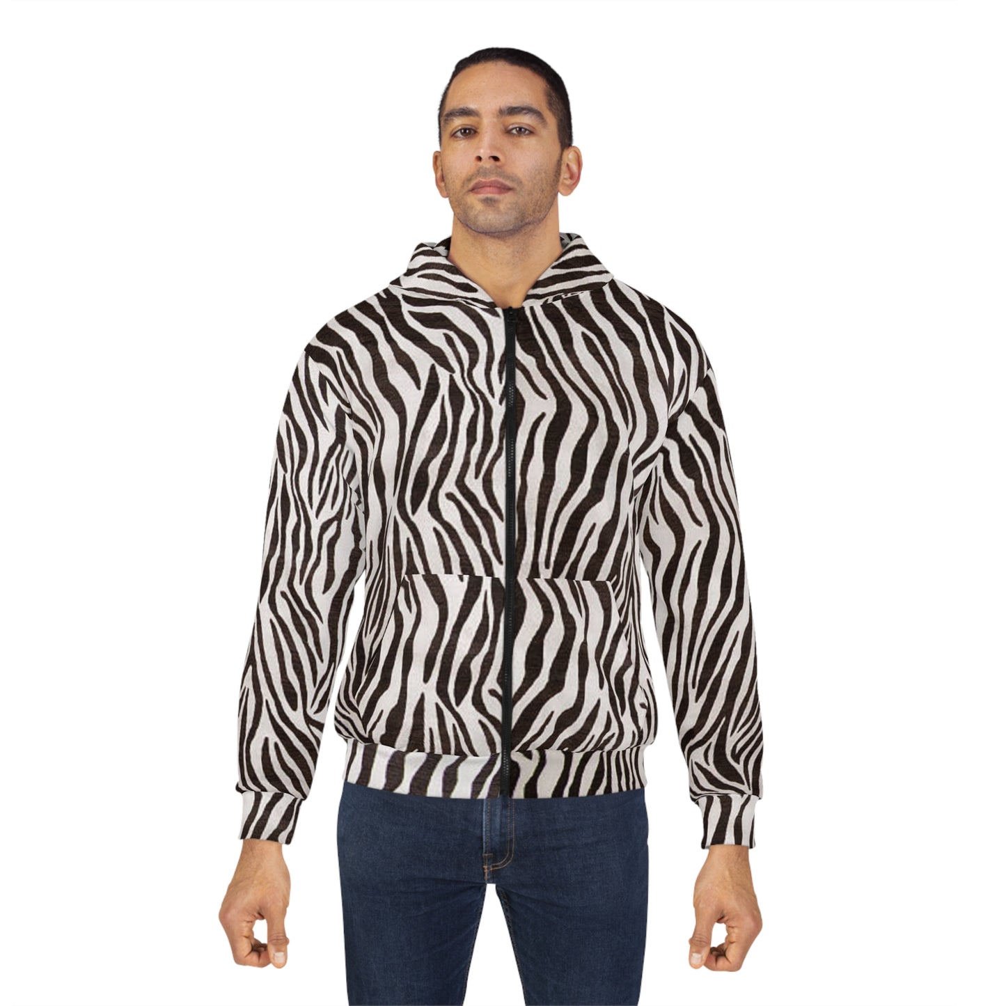 Big Bang Apparell zebra Unisex Zip Hoodie (AOP)