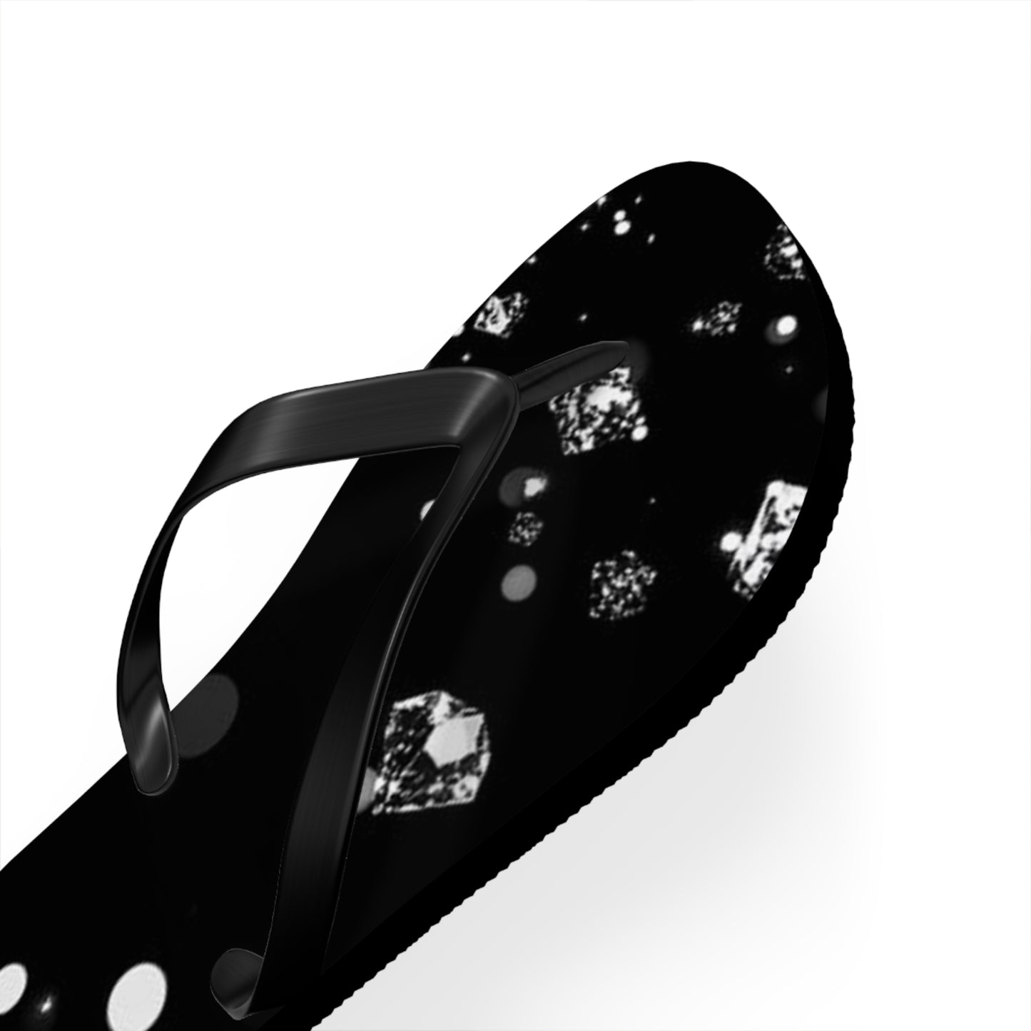 Elegant Black Diamond Flip Flops - Glamorous Summer Footwear