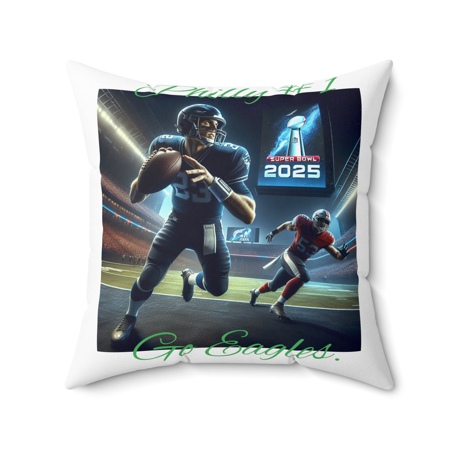 Big Bang Apparell superbowl go eagles Spun Polyester Square Pillow