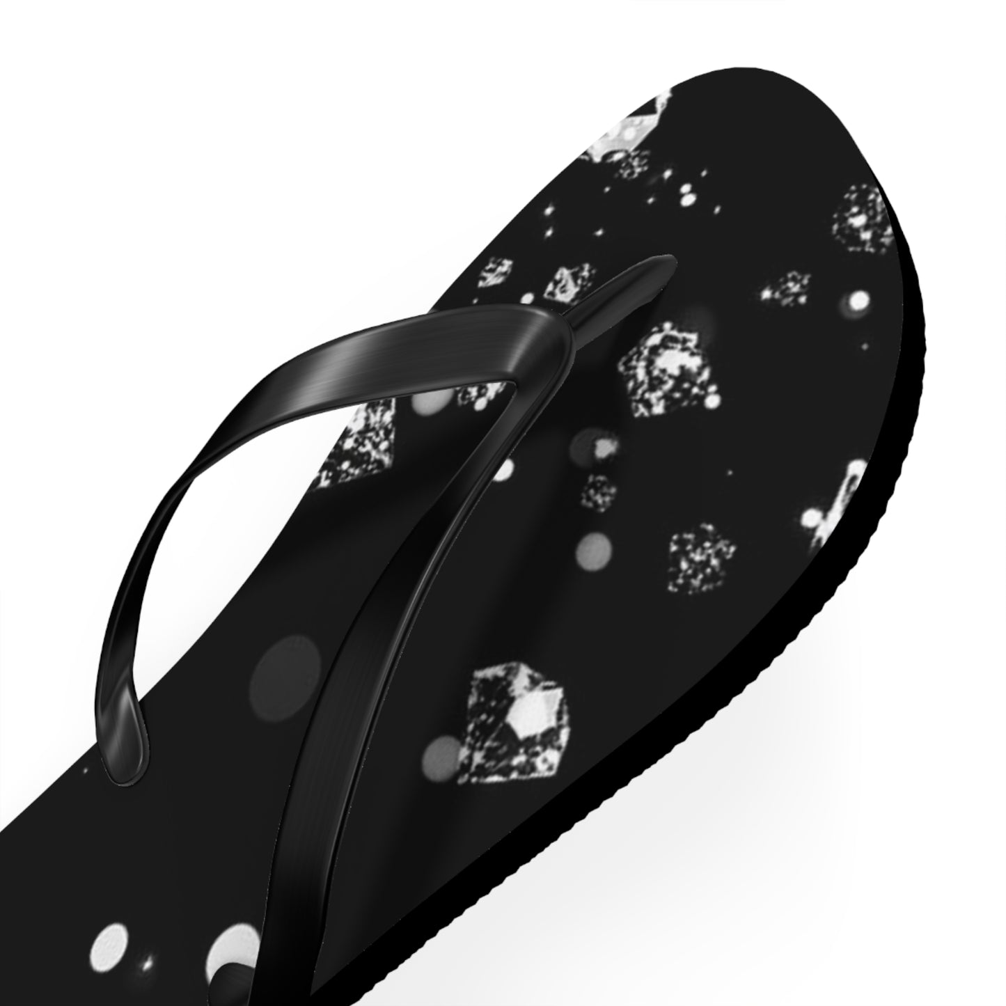 Elegant Black Diamond Flip Flops - Glamorous Summer Footwear