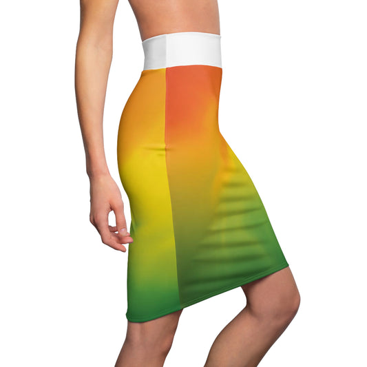 Vibrant Gradient Women's Pencil Skirt - Stylish & Modern