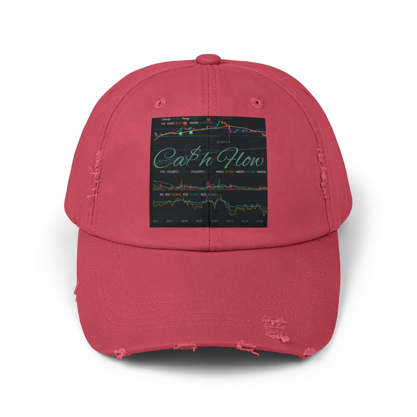 Trendy Unisex Distressed Cap - 'Cash Flow' Graphic Hat for Investors, Perfect for Casual Outings and Celebrations