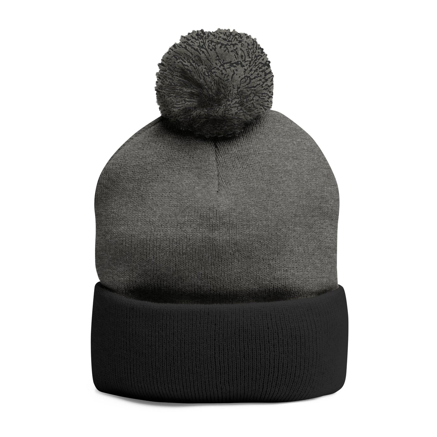 Bitcoin Pom-Pom Knit Cap - Cozy Gray Beanie for Winter