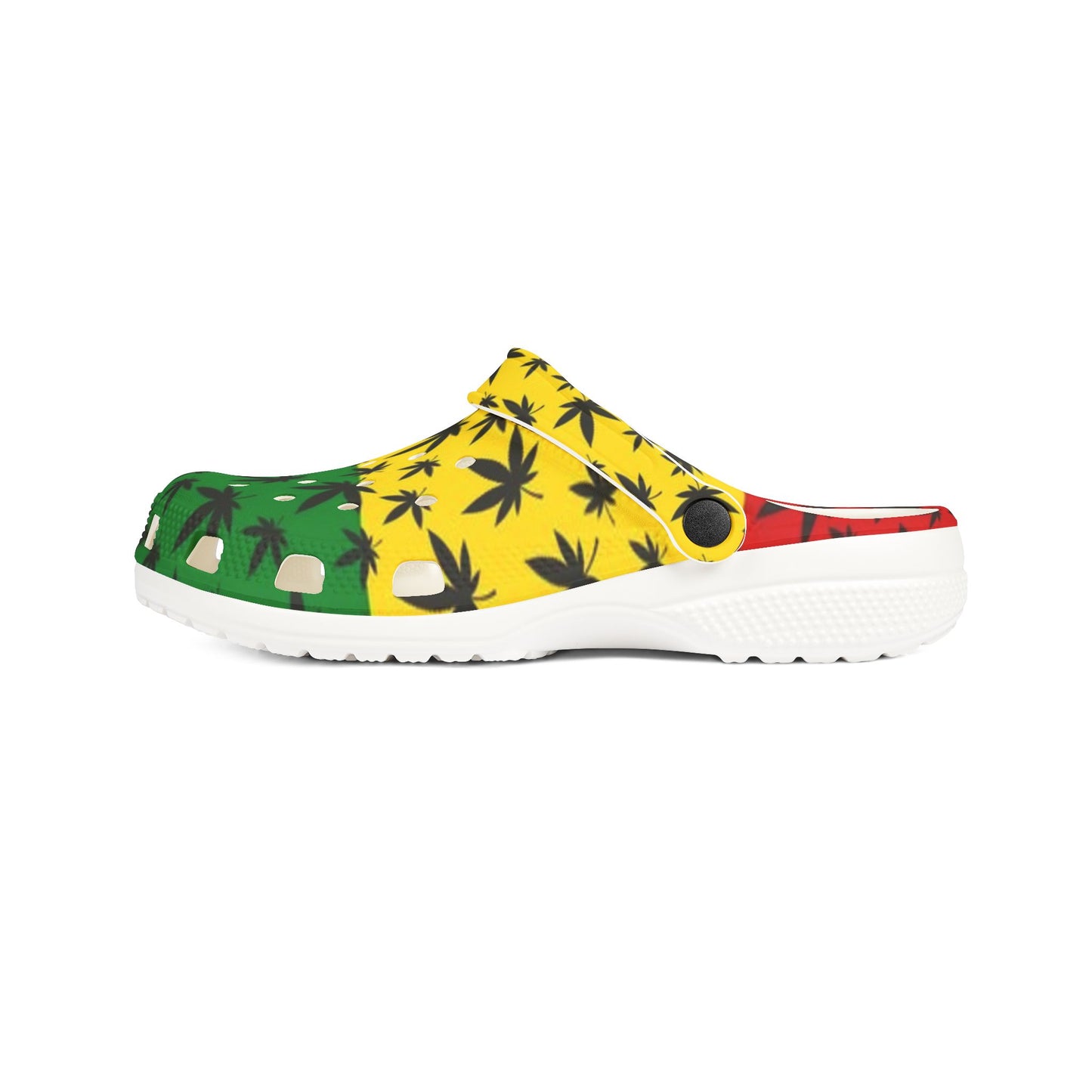 Colorful EVA Foam Clogs with jamaican gangja Leaf Design - Stylish Comfort for Every Occasion