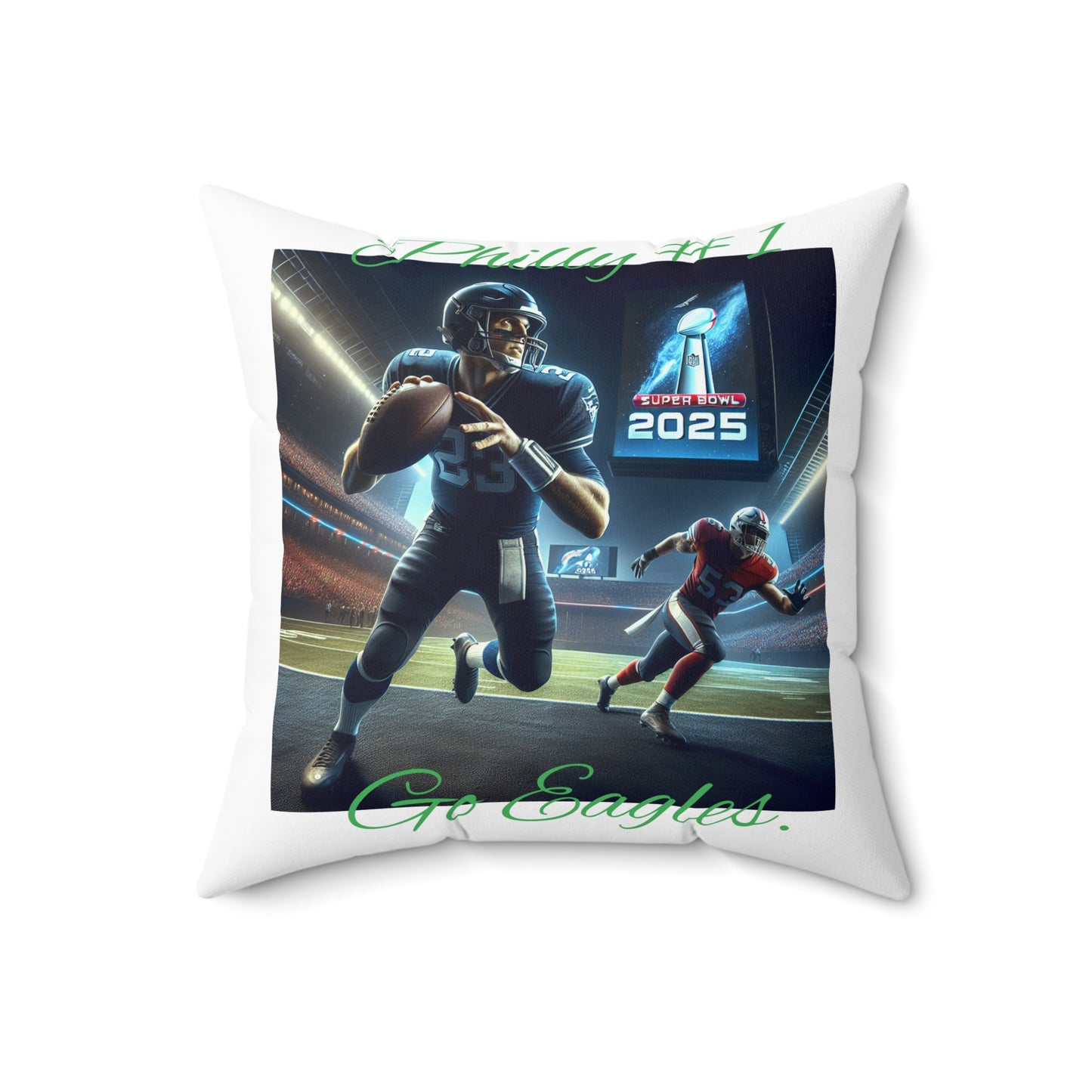 Big Bang Apparell superbowl go eagles Spun Polyester Square Pillow