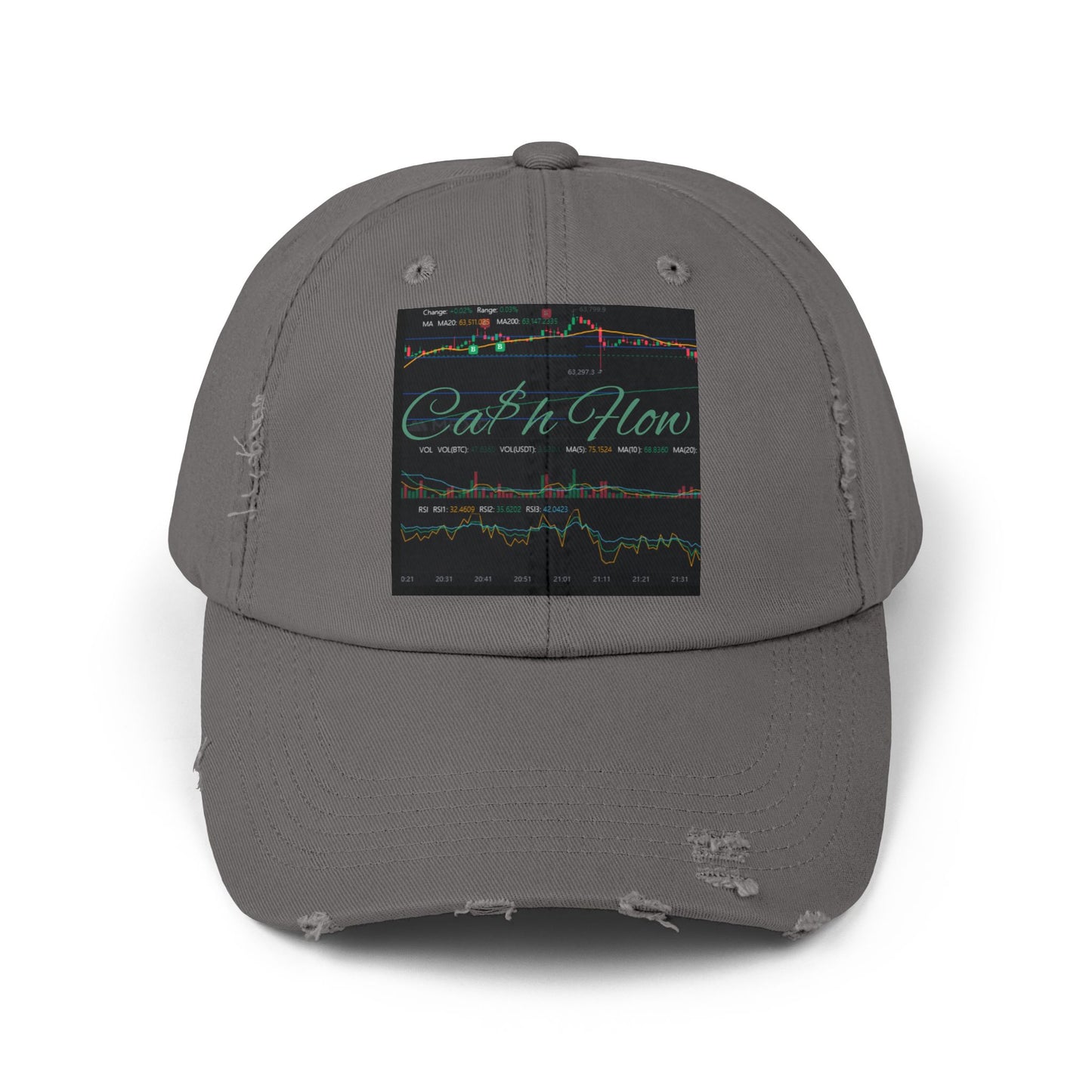 Trendy Unisex Distressed Cap - 'Cash Flow' Graphic Hat for Investors, Perfect for Casual Outings and Celebrations