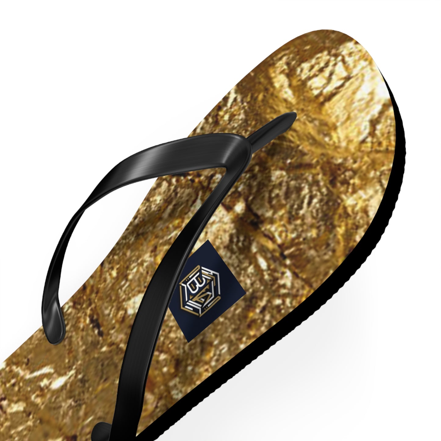 Luxury Gold Foil Flip Flops - Stylish Summer Sandals for Beach & Pool