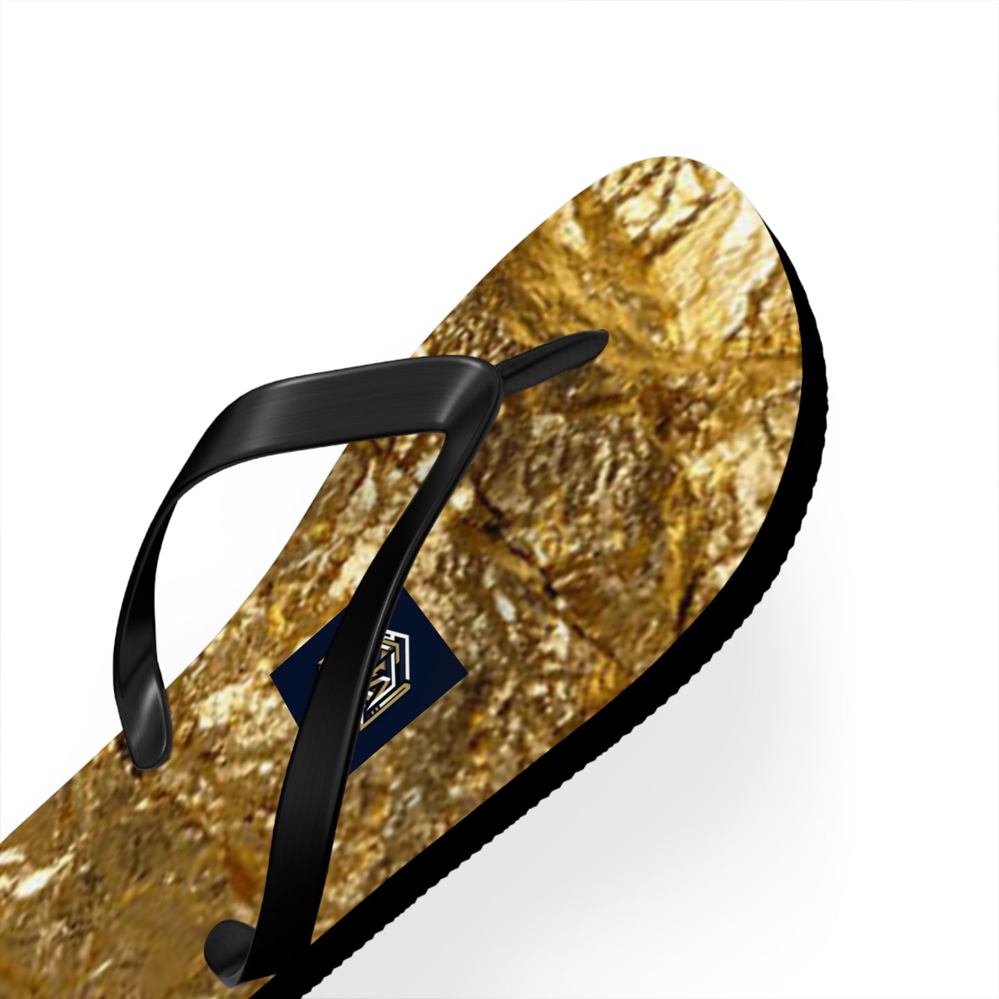 Luxury Gold Foil Flip Flops - Stylish Summer Sandals for Beach & Pool