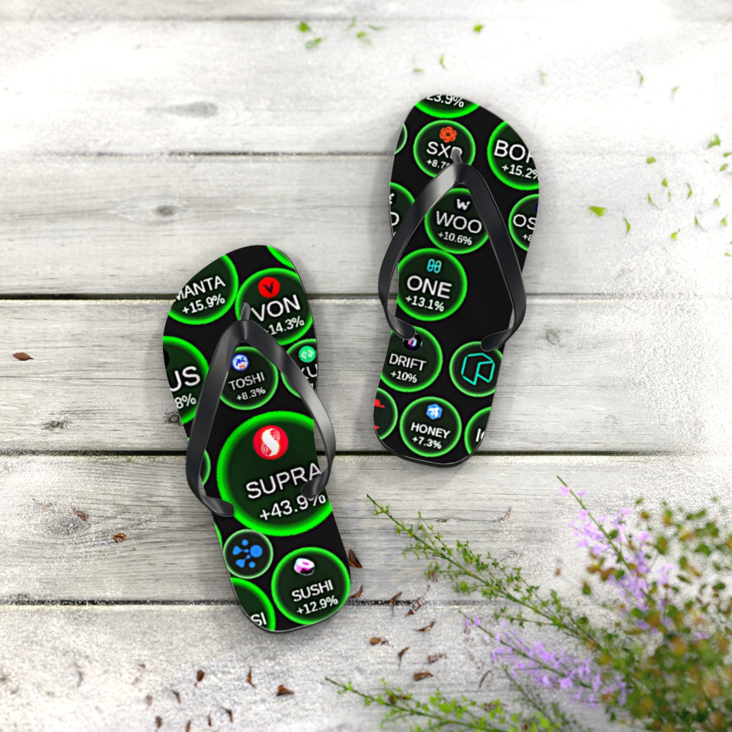 Big Bang Apparell crypto Flip Flops