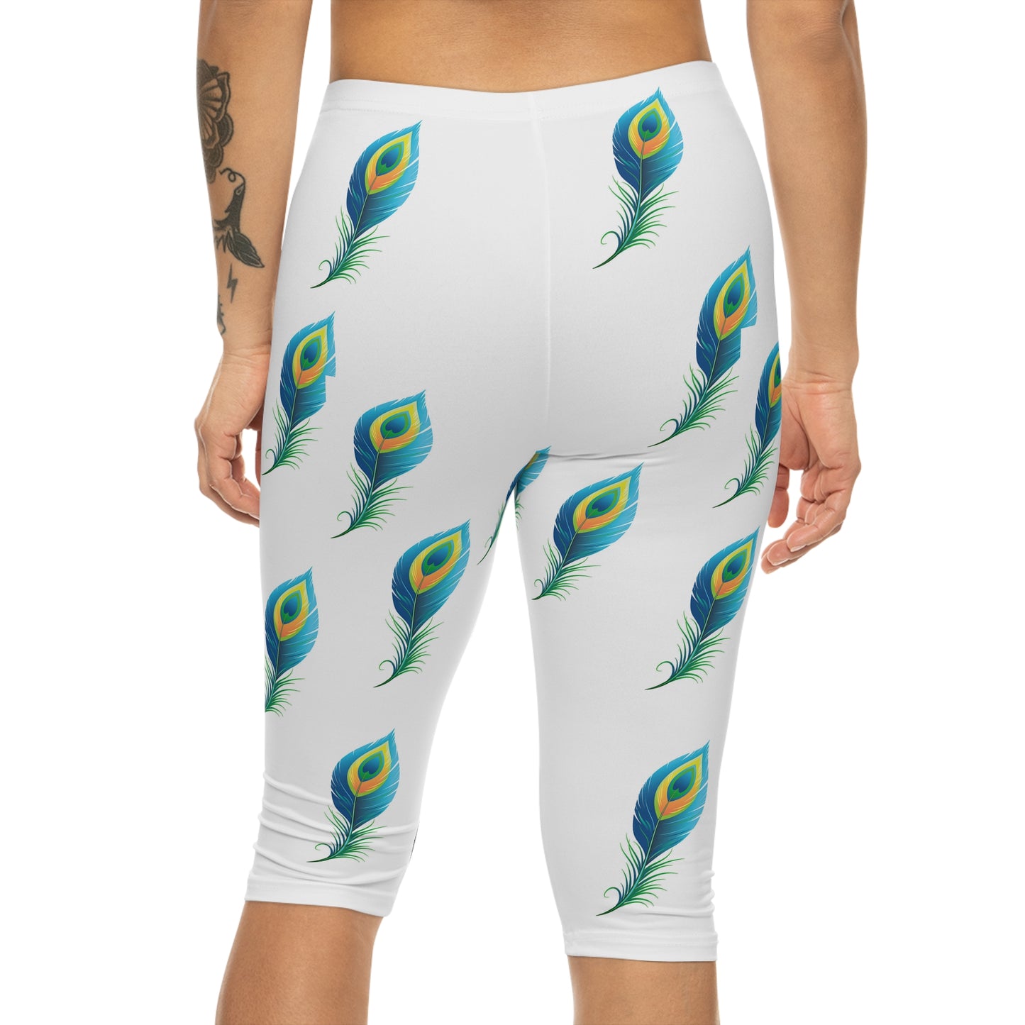 Big Bang Apparell peacock Women’s Capri Leggings (AOP)