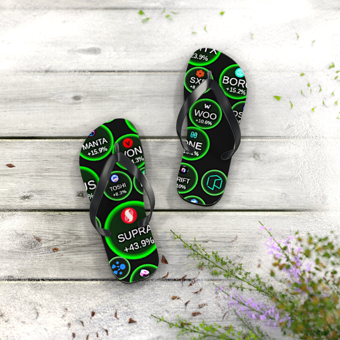 Big Bang Apparell crypto Flip Flops