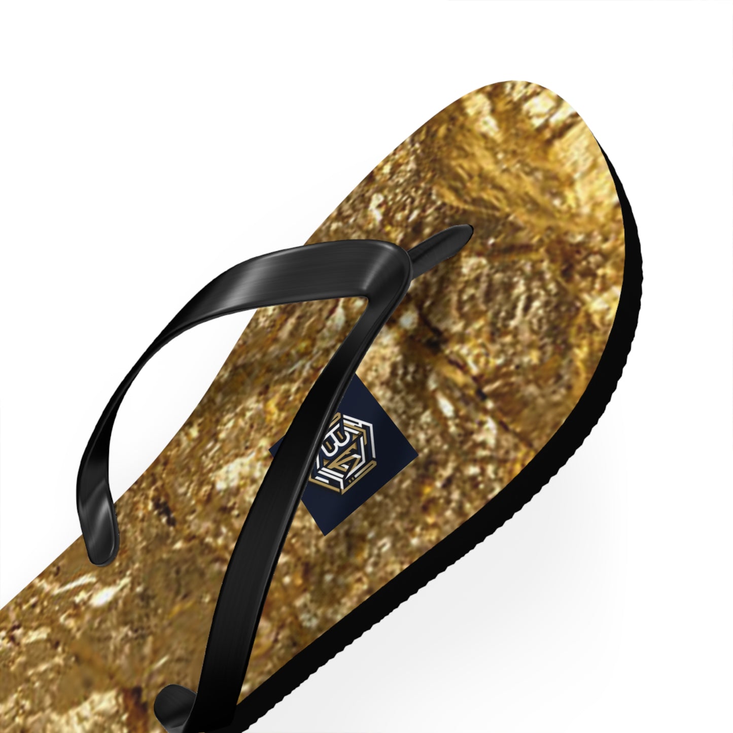 Luxury Gold Foil Flip Flops - Stylish Summer Sandals for Beach & Pool