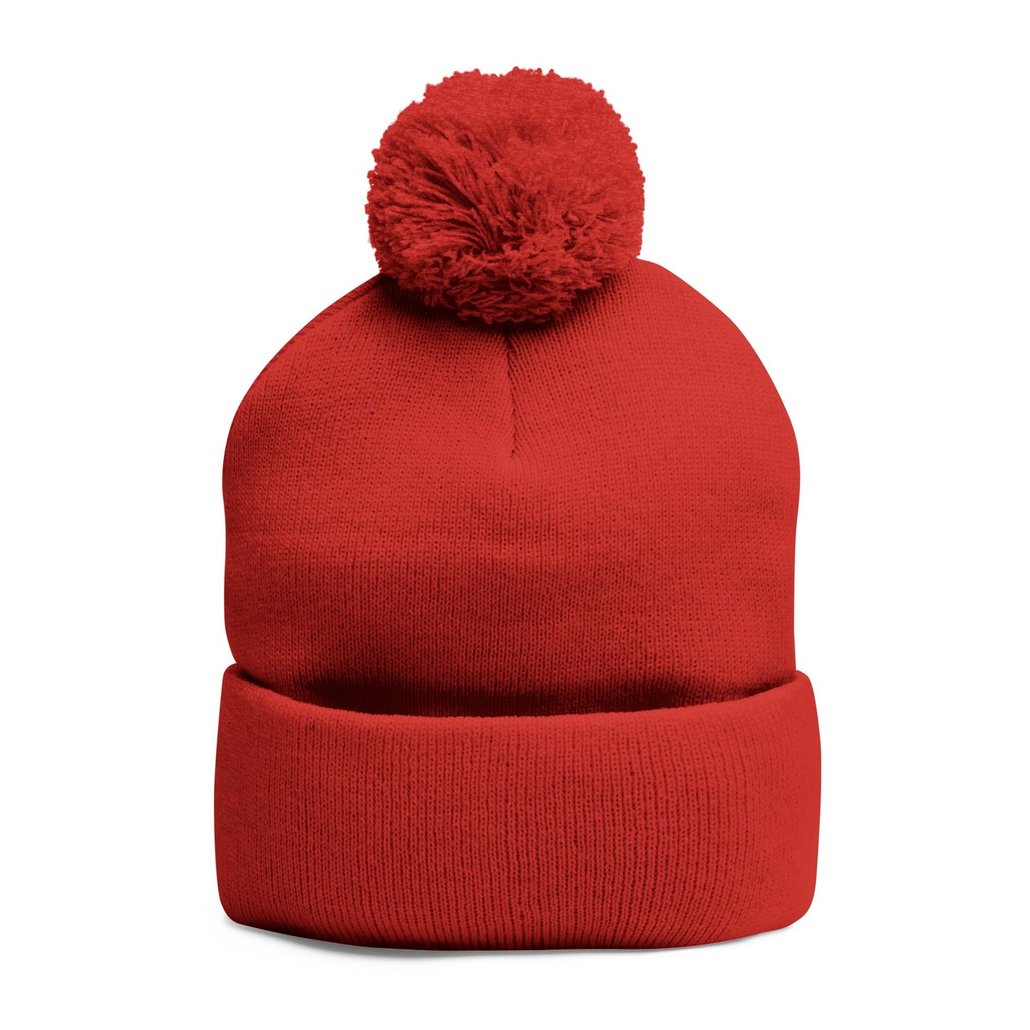 Embroidered Pom-Pom Knit Cap - Cozy Winter Beanie for Fighting Spirit