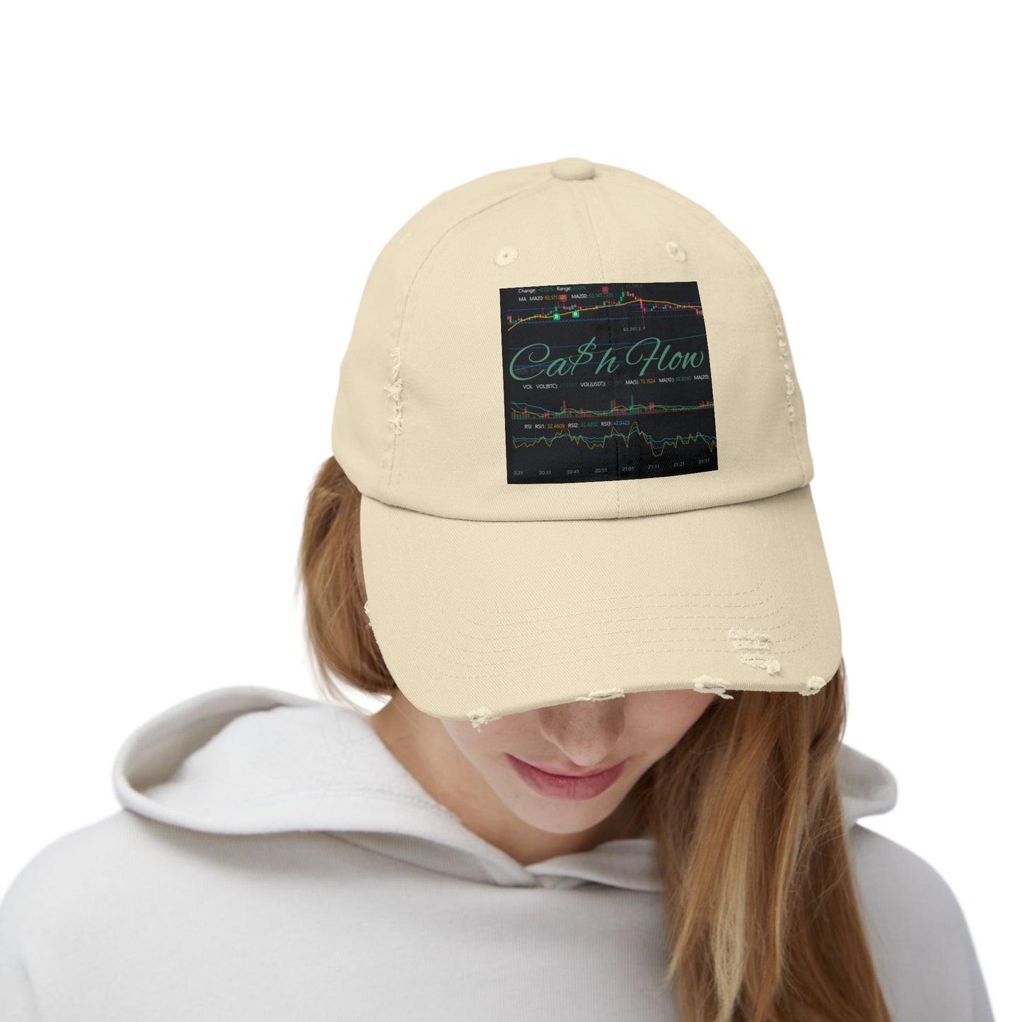 Trendy Unisex Distressed Cap - 'Cash Flow' Graphic Hat for Investors, Perfect for Casual Outings and Celebrations