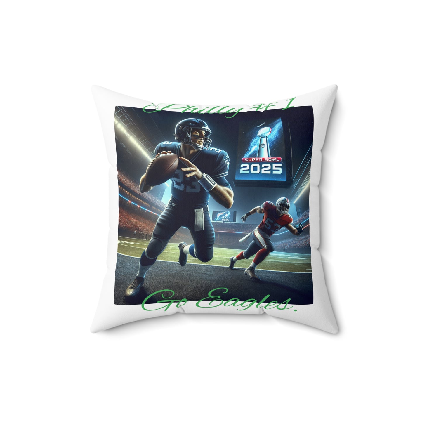 Big Bang Apparell superbowl go eagles Spun Polyester Square Pillow