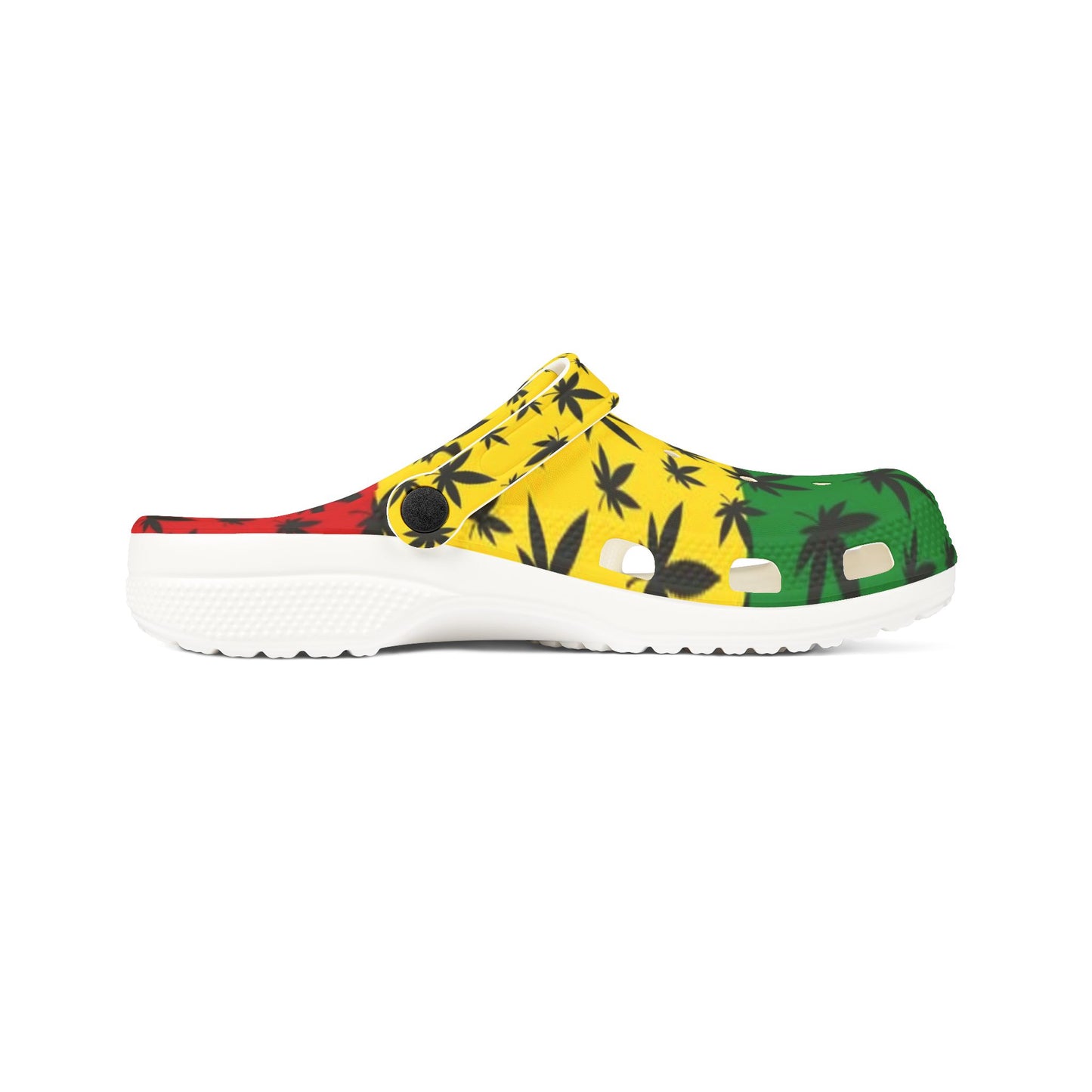 Colorful EVA Foam Clogs with jamaican gangja Leaf Design - Stylish Comfort for Every Occasion