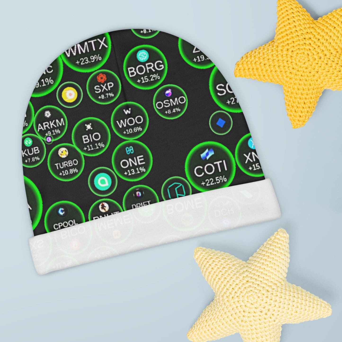 Copy of Trendy Crypto Baby Beanie - Stylish Infant Hat with Colorful Crypto Symbols