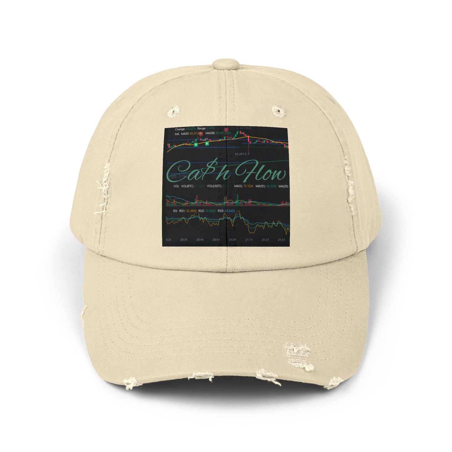 Trendy Unisex Distressed Cap - 'Cash Flow' Graphic Hat for Investors, Perfect for Casual Outings and Celebrations