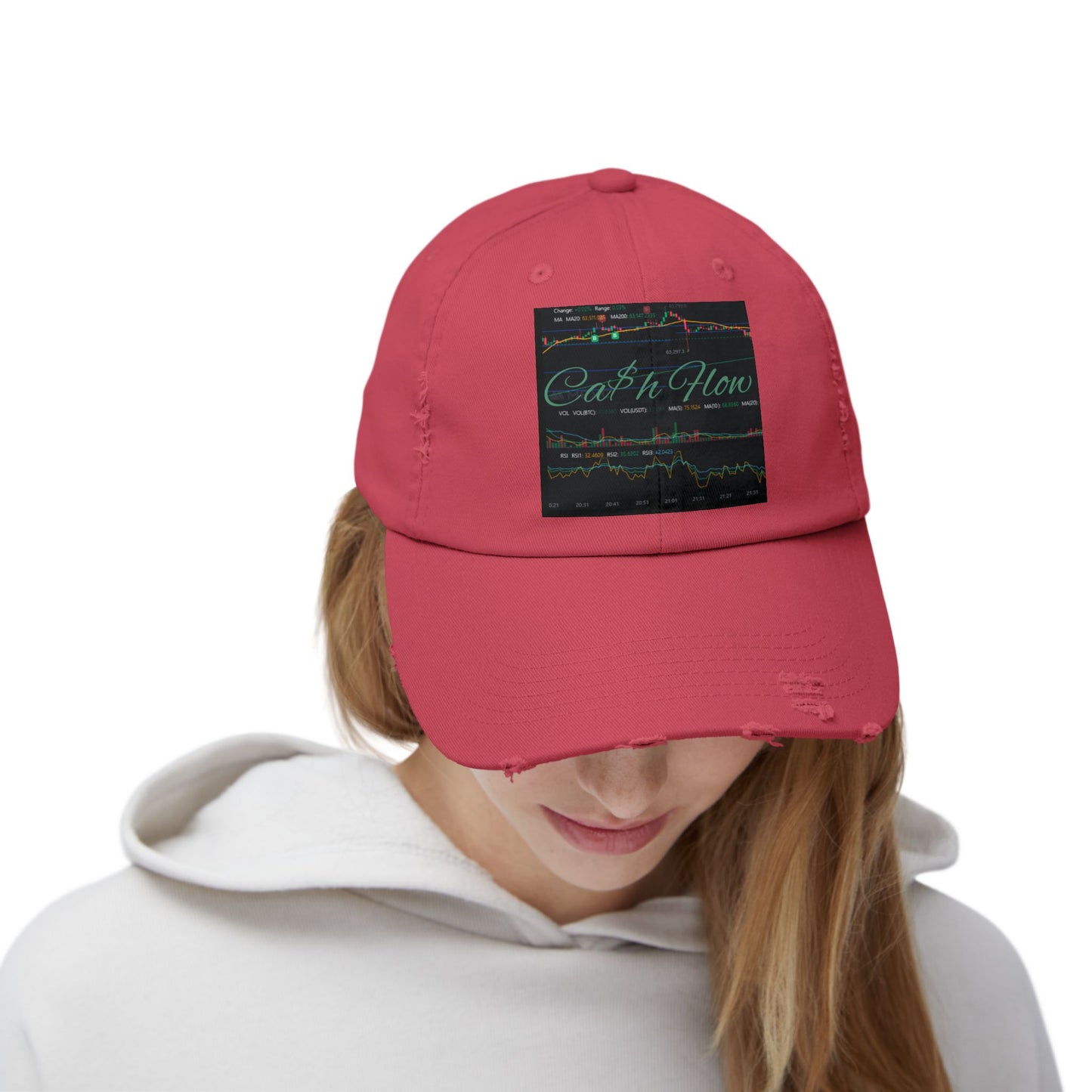 Trendy Unisex Distressed Cap - 'Cash Flow' Graphic Hat for Investors, Perfect for Casual Outings and Celebrations