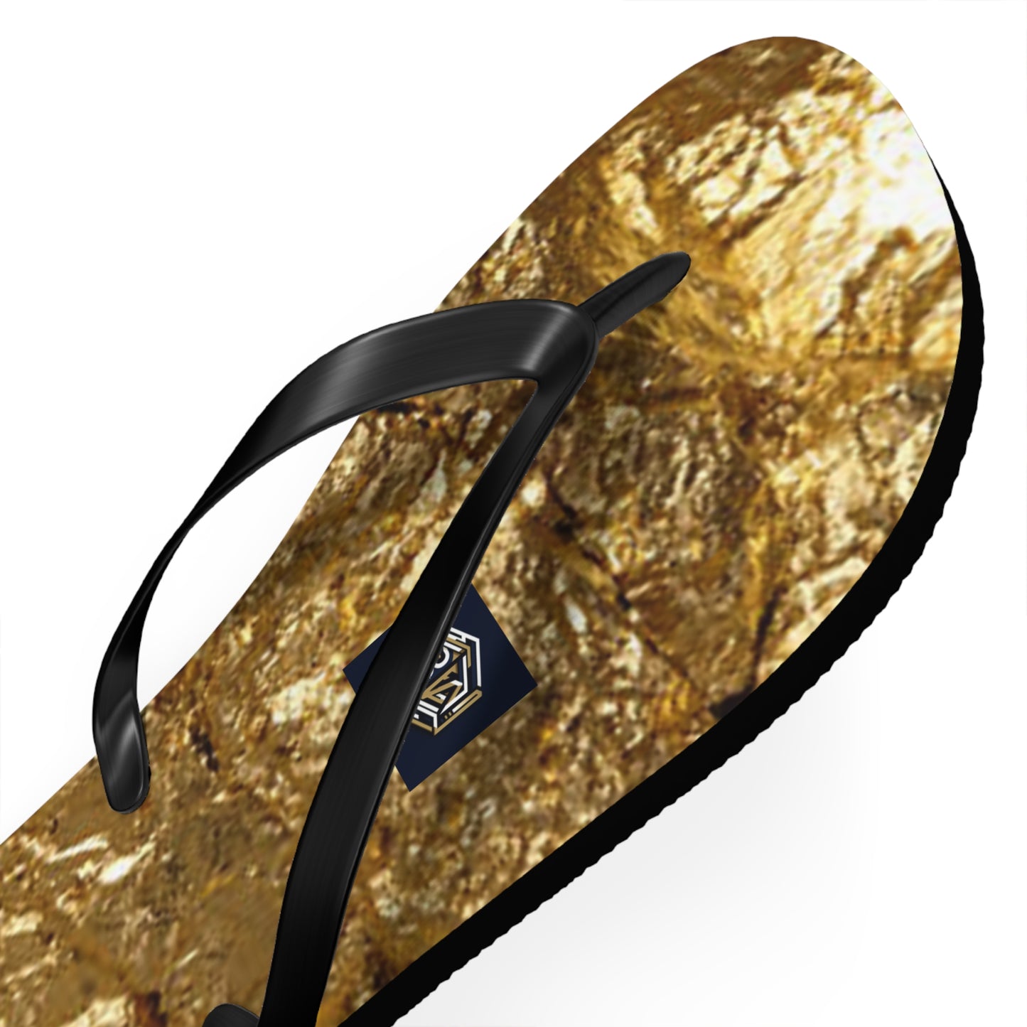 Luxury Gold Foil Flip Flops - Stylish Summer Sandals for Beach & Pool