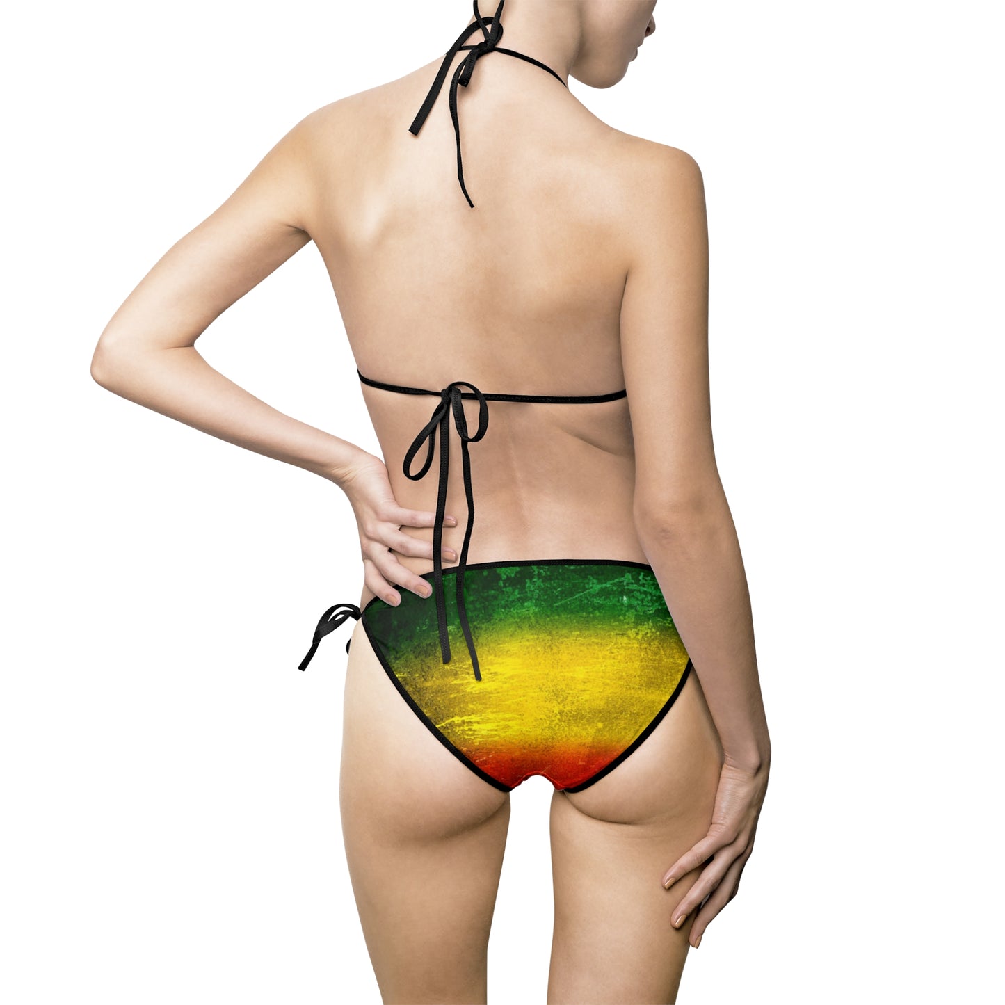 Vibrant Rasta Bikini Swimsuit - Colorful Fun for Summer Beach Days