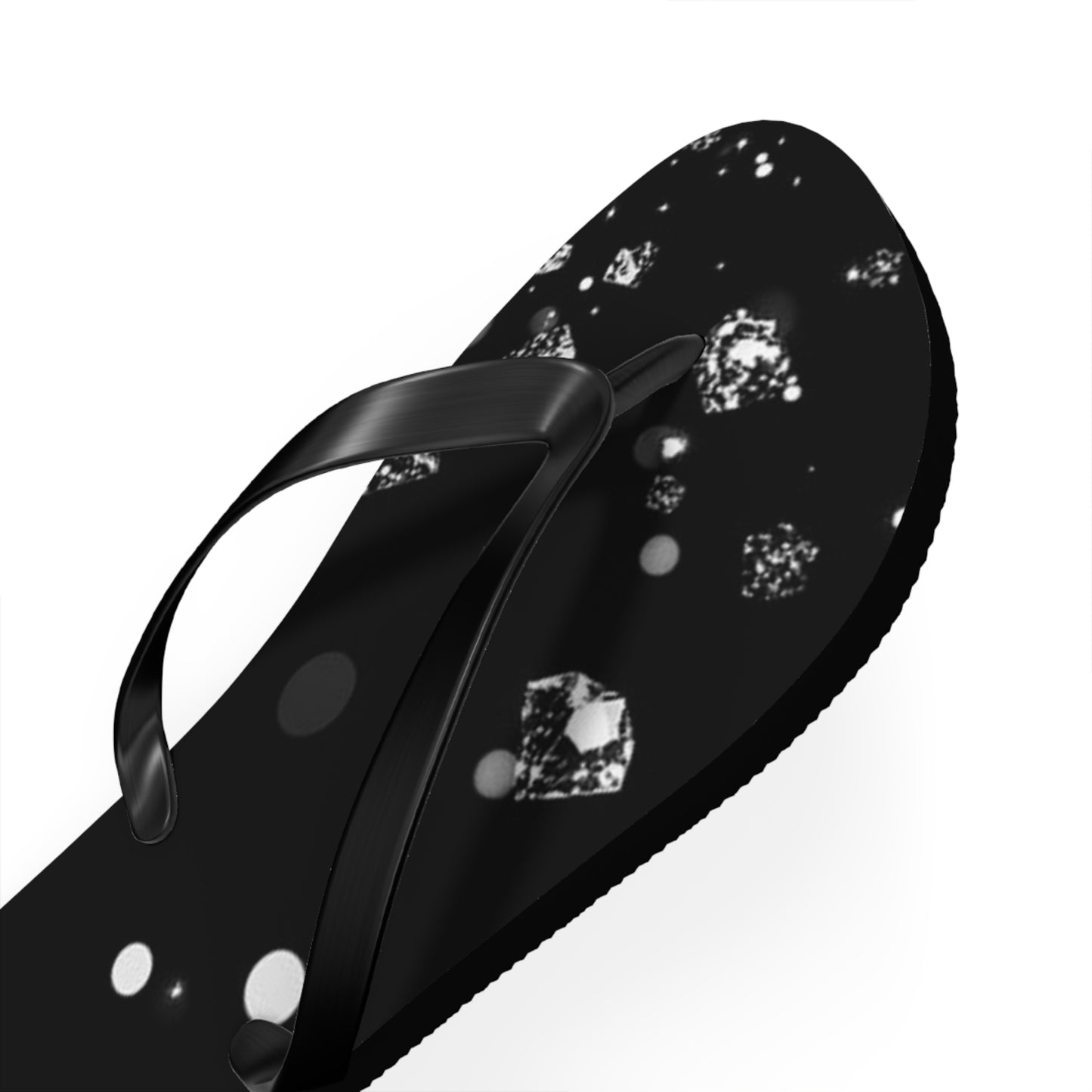 Elegant Black Diamond Flip Flops - Glamorous Summer Footwear